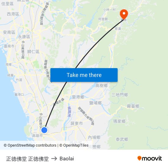 正德佛堂 正德佛堂 to Baolai map