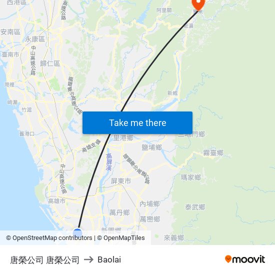 唐榮公司 唐榮公司 to Baolai map