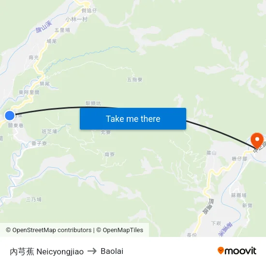 內芎蕉 Neicyongjiao to Baolai map