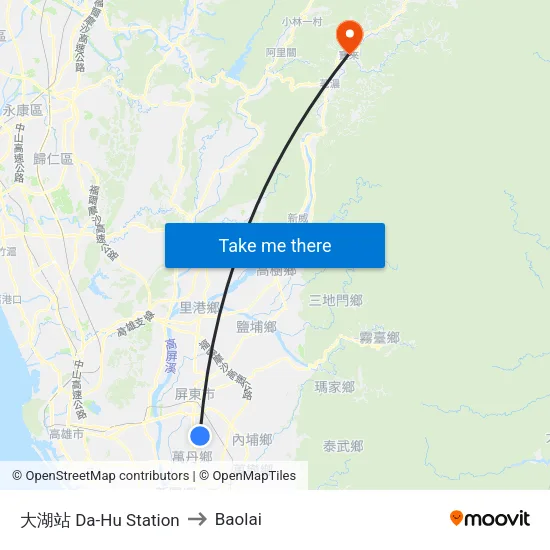 大湖站 Da-Hu Station to Baolai map