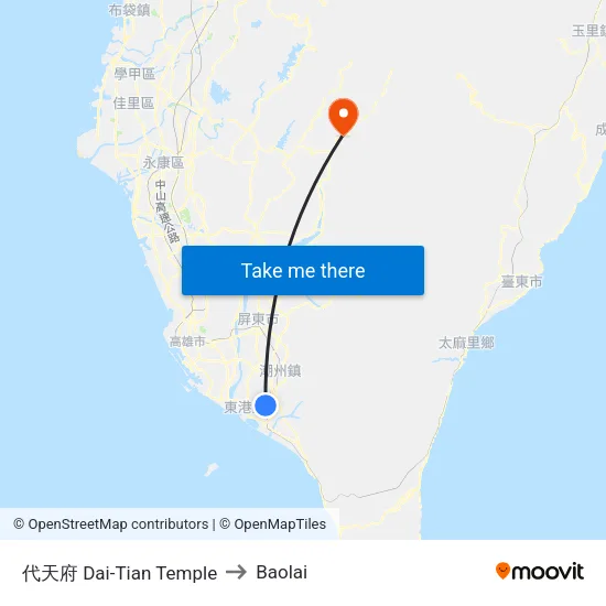 代天府 Dai-Tian Temple to Baolai map