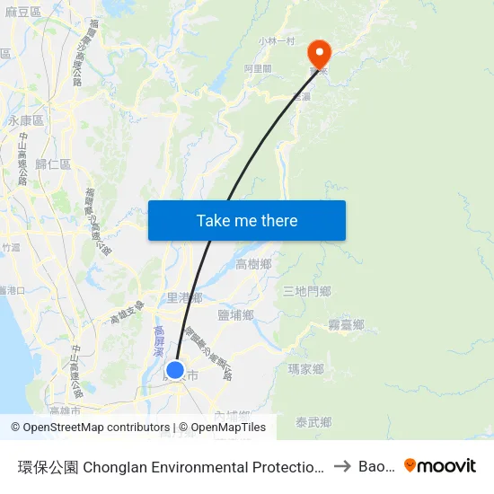 環保公園 Chonglan Environmental Protection Park to Baolai map