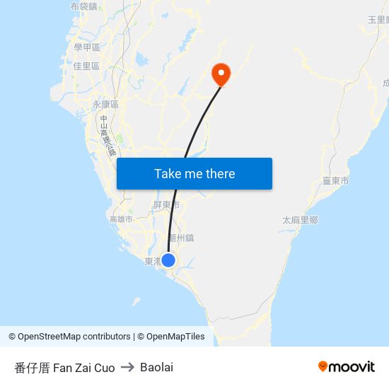 番仔厝 Fan Zai Cuo to Baolai map