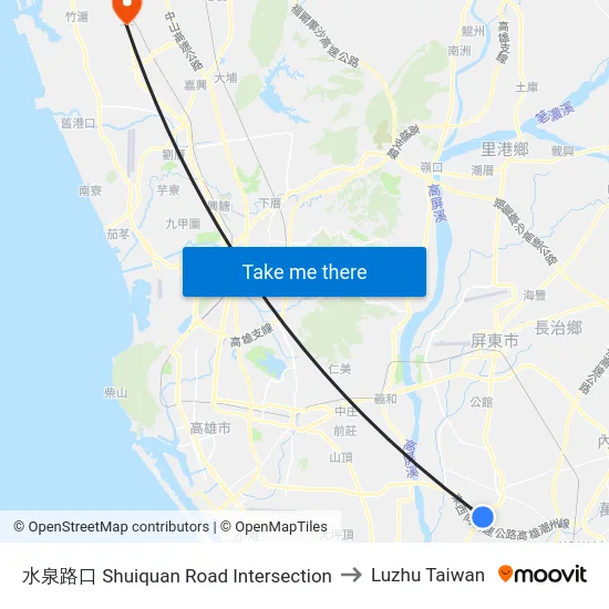 水泉路口 Shuiquan Road Intersection to Luzhu Taiwan map