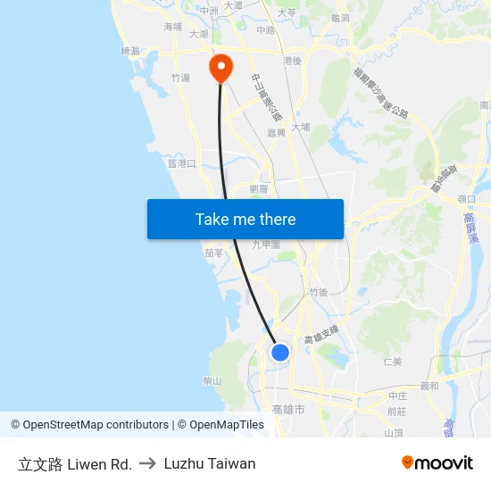 立文路 Liwen Rd. to Luzhu Taiwan map