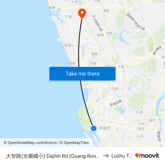 大智路(光榮國小) Dajhih Rd.(Guang-Rong Elementary School) to Luzhu Taiwan map