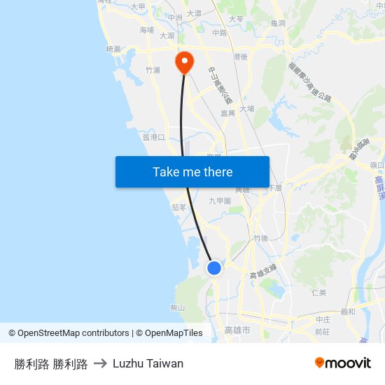 勝利路 勝利路 to Luzhu Taiwan map