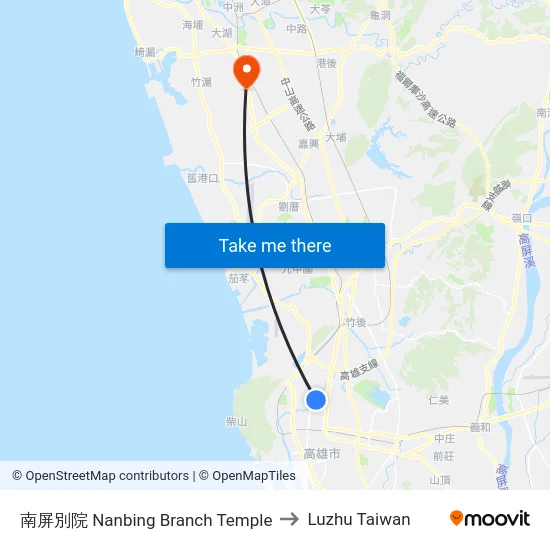 南屏別院 Nanbing Branch Temple to Luzhu Taiwan map