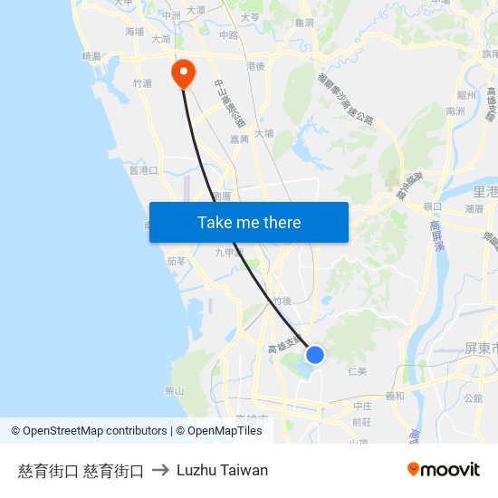 慈育街口 慈育街口 to Luzhu Taiwan map