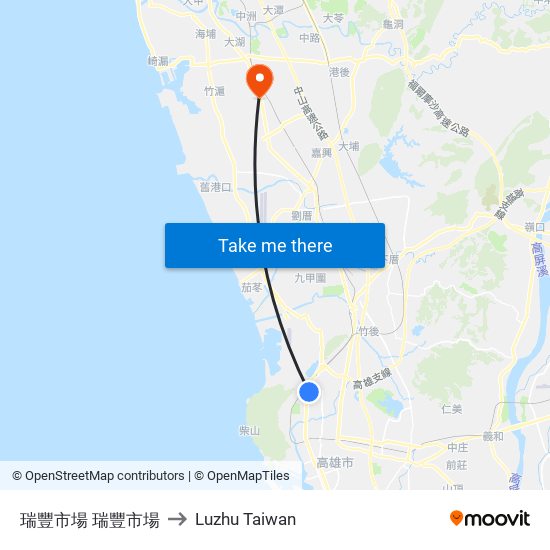 瑞豐市場 瑞豐市場 to Luzhu Taiwan map