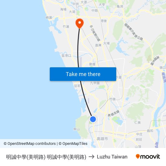 明誠中學(美明路) 明誠中學(美明路) to Luzhu Taiwan map
