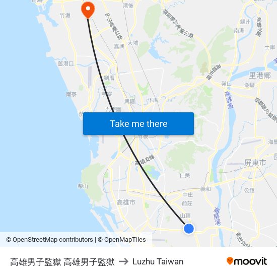 高雄男子監獄 高雄男子監獄 to Luzhu Taiwan map