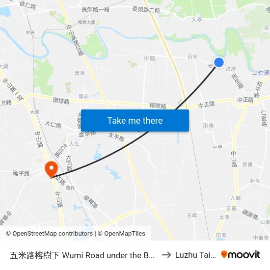 五米路榕樹下 Wumi Road under the Banyan Tree to Luzhu Taiwan map