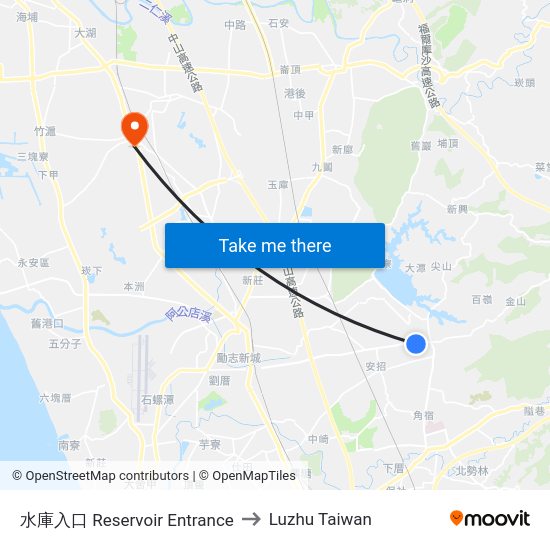 水庫入口 水庫入口 to Luzhu Taiwan map