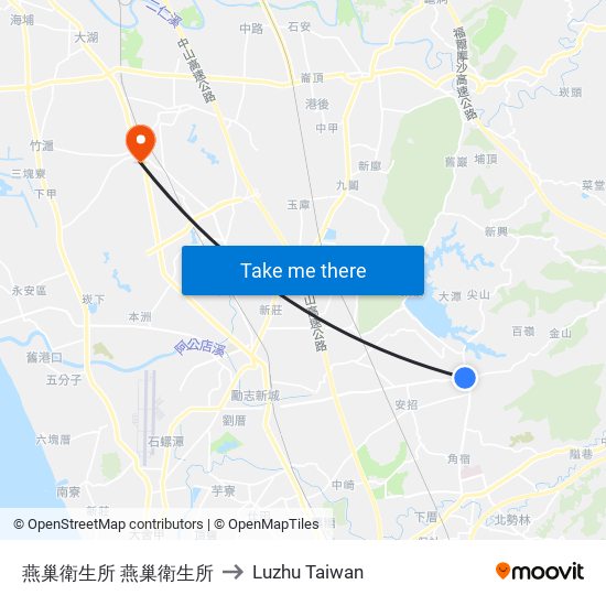 燕巢衛生所 燕巢衛生所 to Luzhu Taiwan map