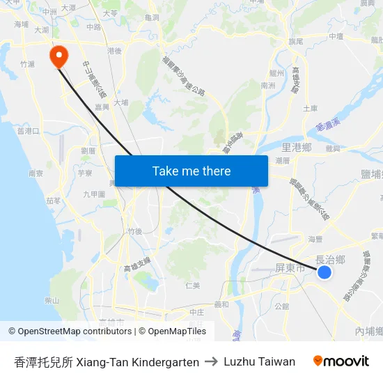 香潭托兒所 Xiang-Tan Kindergarten to Luzhu Taiwan map