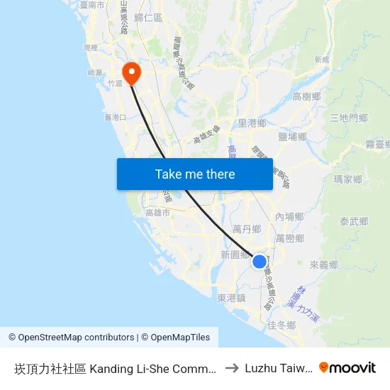 崁頂力社社區 Kanding Li-She Community to Luzhu Taiwan map