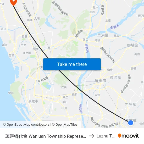 萬巒鄉代會 Wanluan Township Representative Conference to Luzhu Taiwan map