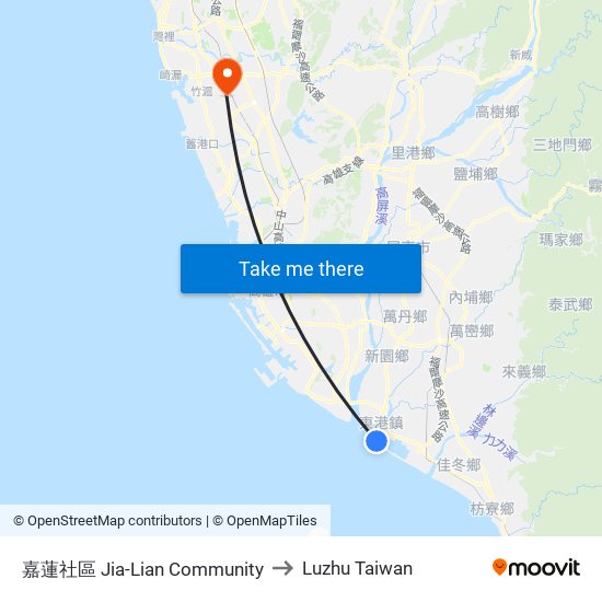 嘉蓮社區 Jia-Lian Community to Luzhu Taiwan map