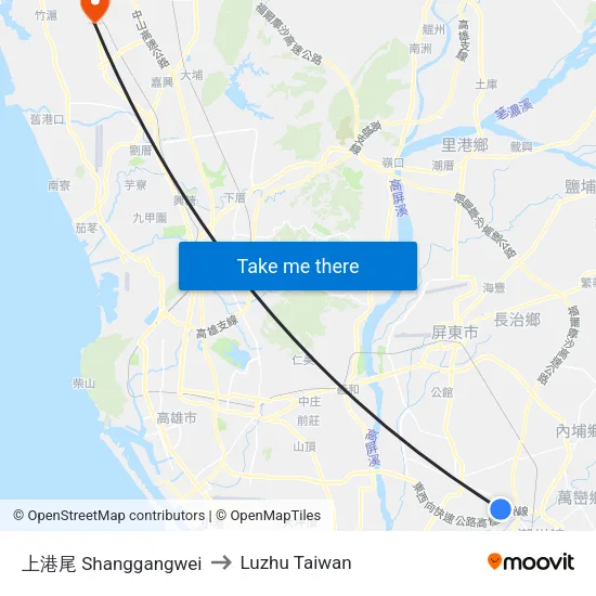 上港尾 Shanggangwei to Luzhu Taiwan map