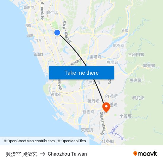 興濟宮 興濟宮 to Chaozhou Taiwan map