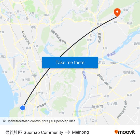 果貿社區 果貿社區 to Meinong map