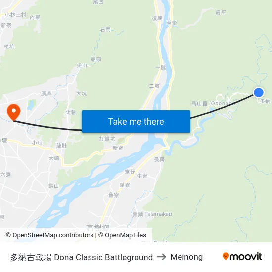 多納古戰場 Dona Classic Battleground to Meinong map