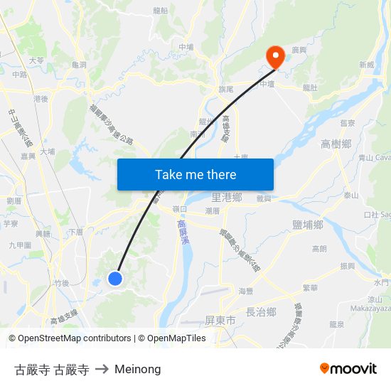 古嚴寺 古嚴寺 to Meinong map