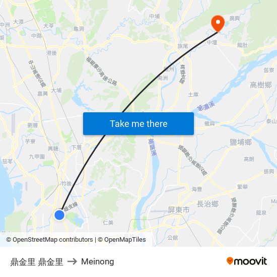 鼎金里 鼎金里 to Meinong map