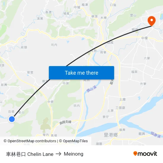 車林巷口 Chelin Lane to Meinong map