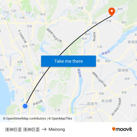 漢神巨蛋 漢神巨蛋 to Meinong map