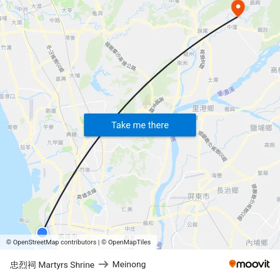 忠烈祠 Martyrs Shrine to Meinong map