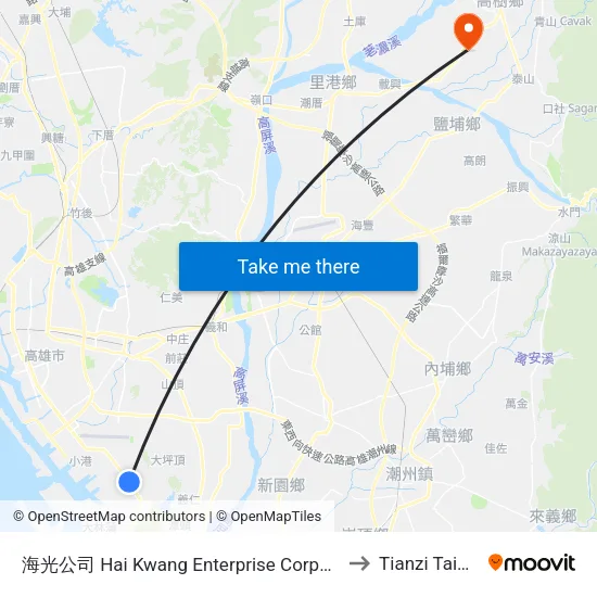 海光公司 Hai Kwang Enterprise Corporation to Tianzi Taiwan map