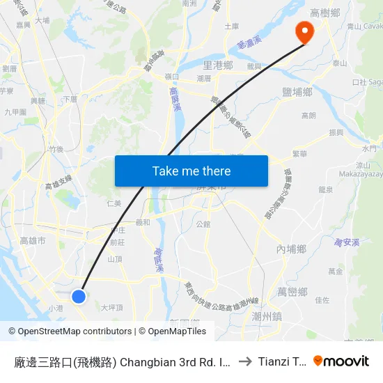 廠邊三路口(飛機路) Changbian 3rd Rd. Intersection(Feiji Rd.) to Tianzi Taiwan map