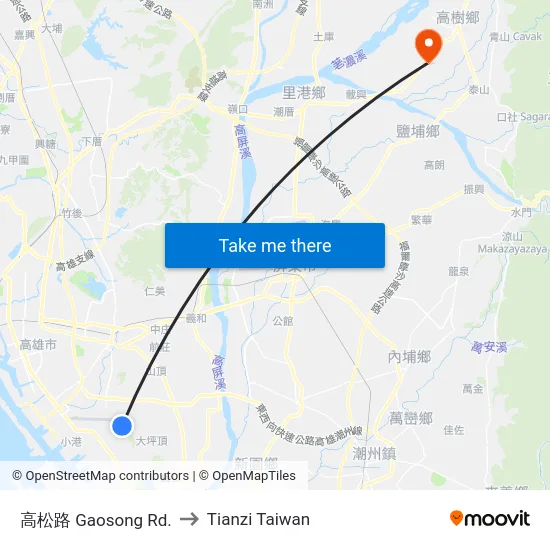 高松路 Gaosong Rd. to Tianzi Taiwan map
