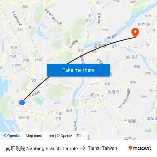 南屏別院 Nanbing Branch Temple to Tianzi Taiwan map
