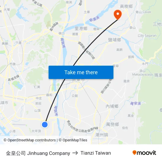 金皇公司 Jinhuang Company to Tianzi Taiwan map