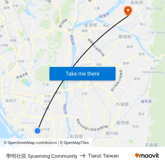 學明社區 Syueming Community to Tianzi Taiwan map