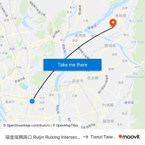 瑞進瑞興路口 Ruijin Ruixing Intersection to Tianzi Taiwan map
