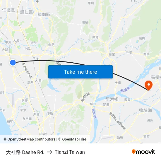 大社路 Dashe Rd. to Tianzi Taiwan map