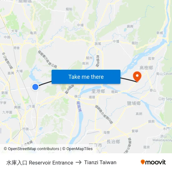 水庫入口 Reservoir Entrance to Tianzi Taiwan map