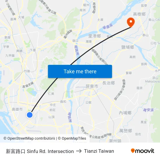 新富路口 Sinfu Rd. Intersection to Tianzi Taiwan map
