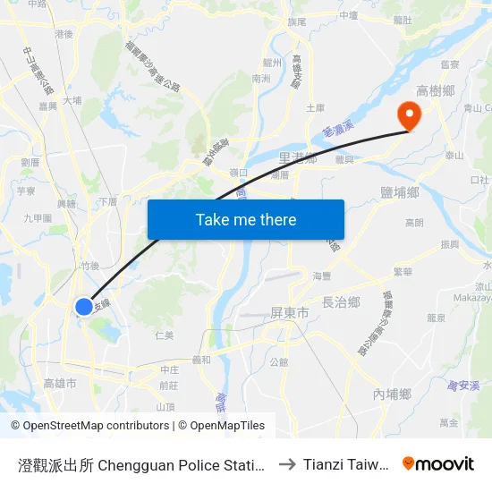 澄觀派出所 Chengguan Police Station to Tianzi Taiwan map