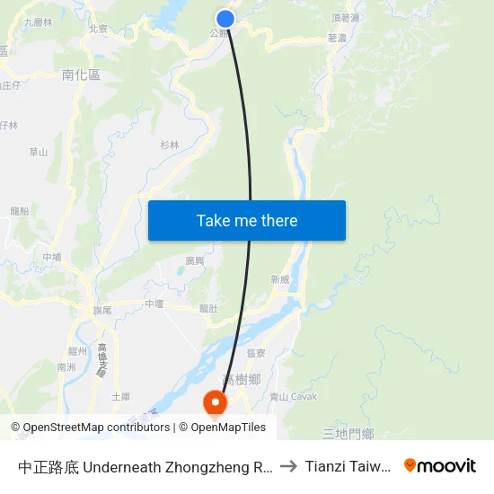 中正路底 Underneath Zhongzheng Rd. to Tianzi Taiwan map