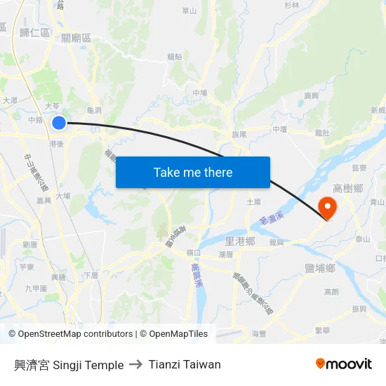 興濟宮 Singji Temple to Tianzi Taiwan map