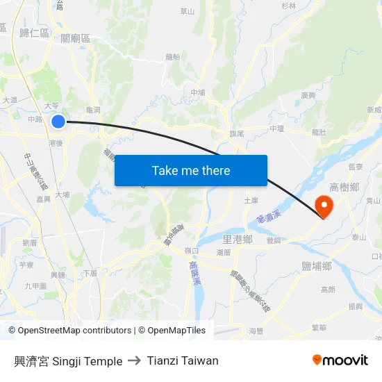 興濟宮 Singji Temple to Tianzi Taiwan map