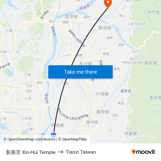 新惠宮 Xin-Hui Temple to Tianzi Taiwan map