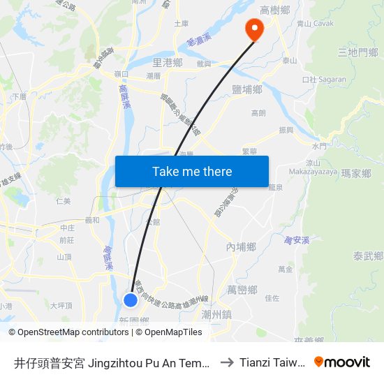 井仔頭普安宮 Jingzihtou Pu An Temple to Tianzi Taiwan map