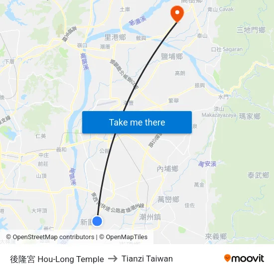 後隆宮 Hou-Long Temple to Tianzi Taiwan map
