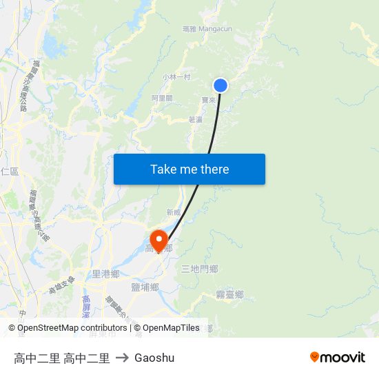高中二里 高中二里 to Gaoshu map